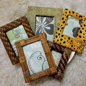 LOT OF 5 ANIMAL PRINT HOME DECOR FRAMES